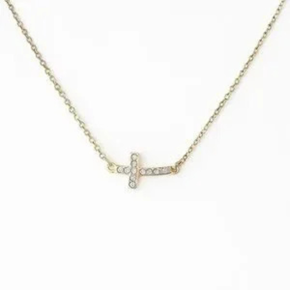 Elegant Unique Design Gold Cross Necklace